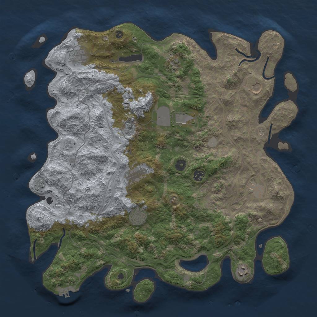 Rust Map: Procedural Map, Size: 4250, Seed: 113437099, 18 Monuments