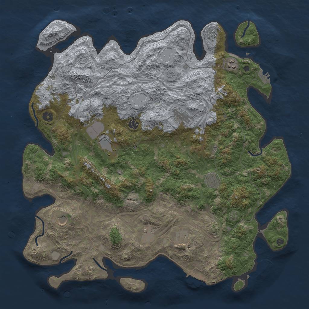 Rust Map: Procedural Map, Size: 4500, Seed: 564, 16 Monuments