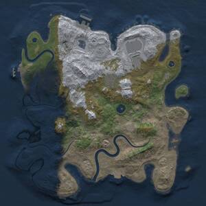 Thumbnail Rust Map: Procedural Map, Size: 3500, Seed: 1119701172, 9 Monuments