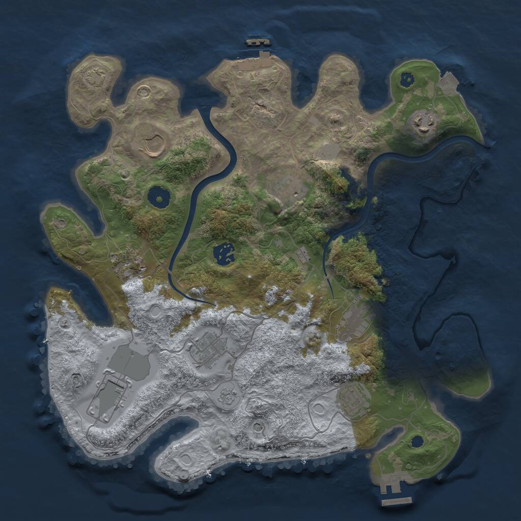 Rust Map: Procedural Map, Size: 3500, Seed: 1820696687, 15 Monuments