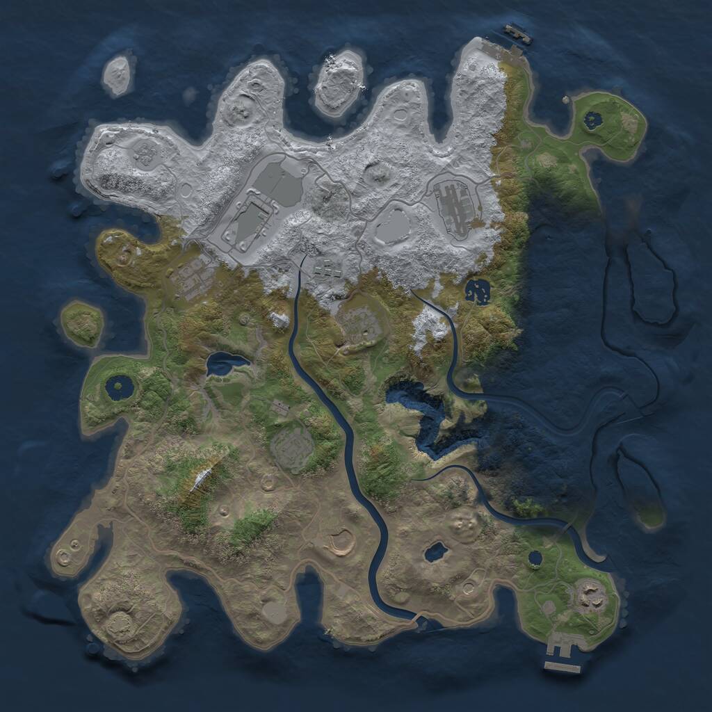 Rust Map: Procedural Map, Size: 4000, Seed: 41596, 15 Monuments