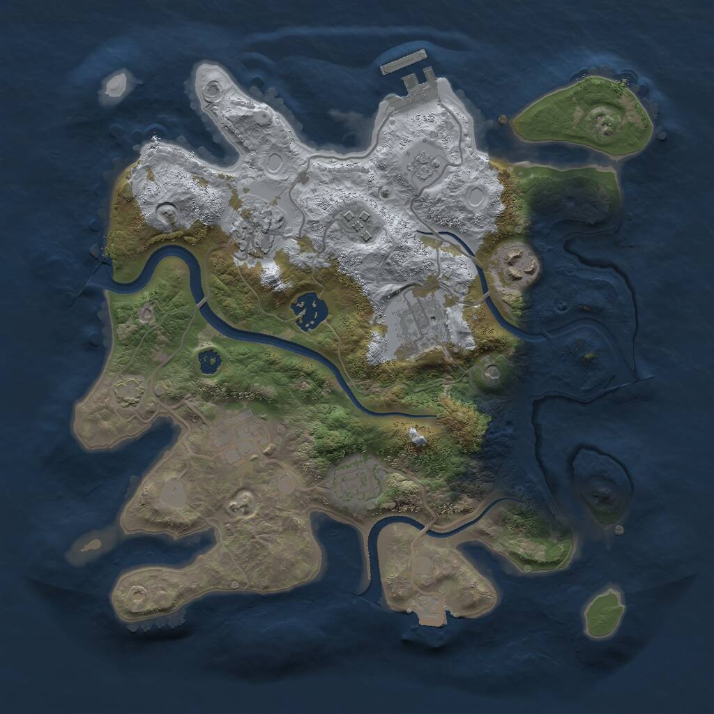 Rust Map: Procedural Map, Size: 3000, Seed: 66198, 12 Monuments