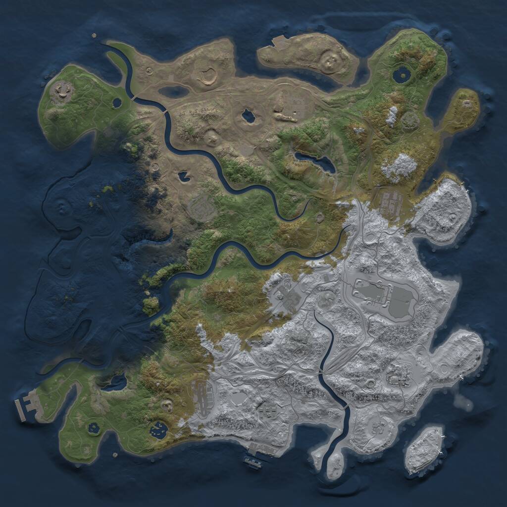 Rust Map: Procedural Map, Size: 4500, Seed: 3347272, 17 Monuments