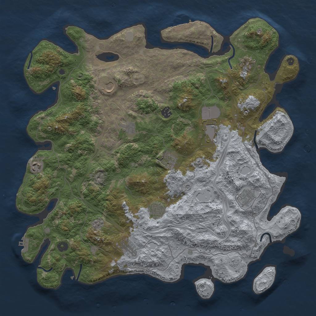 Rust Map: Procedural Map, Size: 4500, Seed: 3347272, 20 Monuments