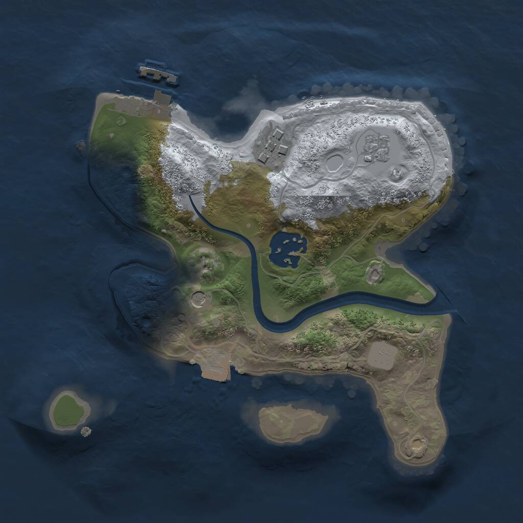 Rust Map: Procedural Map, Size: 2100, Seed: 12783, 6 Monuments