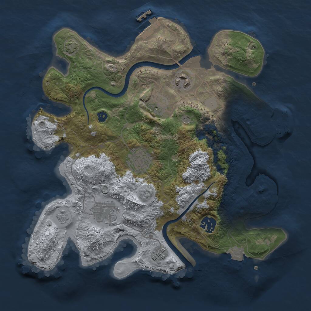 Rust Map: Procedural Map, Size: 3000, Seed: 487976186, 12 Monuments