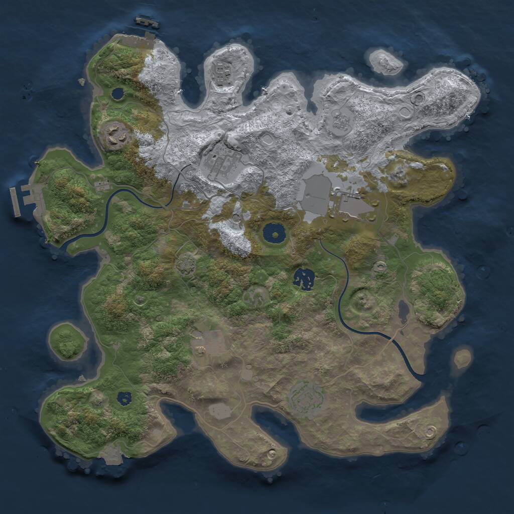 Rust Map: Procedural Map, Size: 3500, Seed: 101953, 13 Monuments
