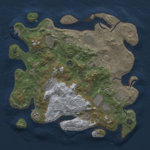 Thumbnail Rust Map: Procedural Map, Size: 3750, Seed: 608307195, 19 Monuments