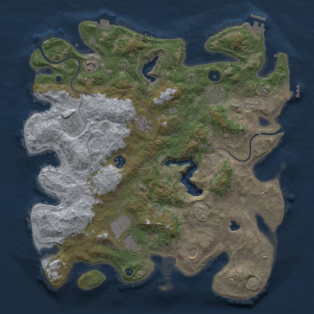 Rust Map: Procedural Map, Size: 4000, Seed: 787462217, 14 Monuments