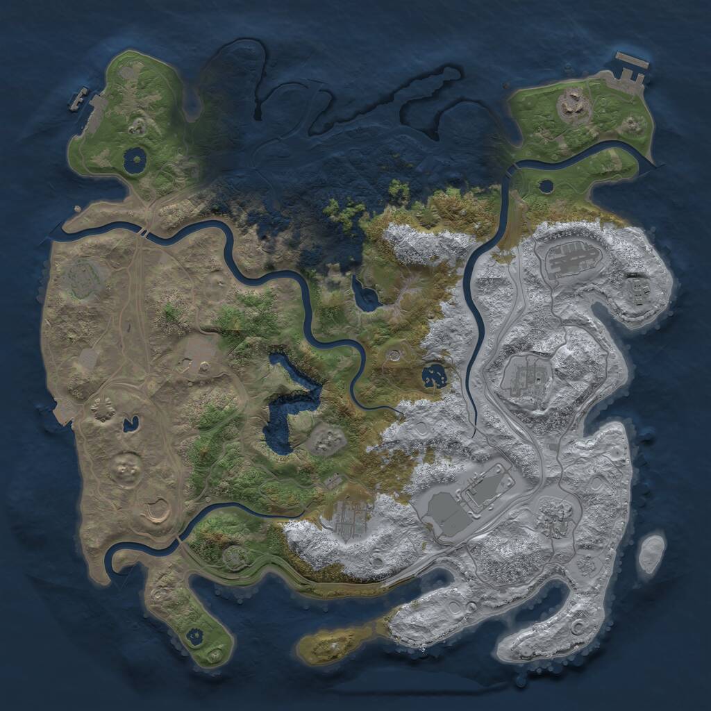 Rust Map: Procedural Map, Size: 4250, Seed: 1623306886, 17 Monuments