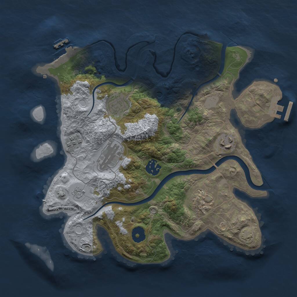 Rust Map: Procedural Map, Size: 3000, Seed: 68277, 12 Monuments