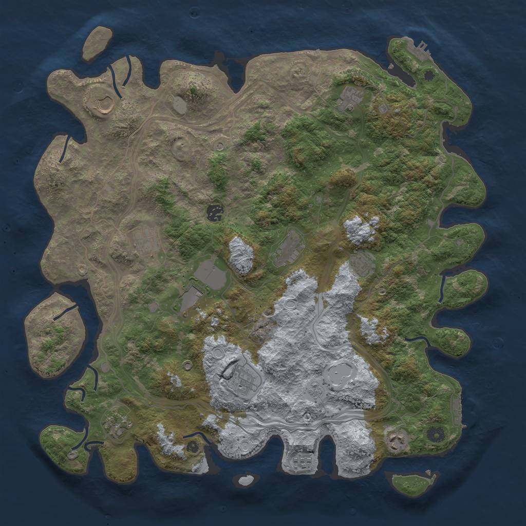 Rust Map: Procedural Map, Size: 4500, Seed: 376939200, 20 Monuments