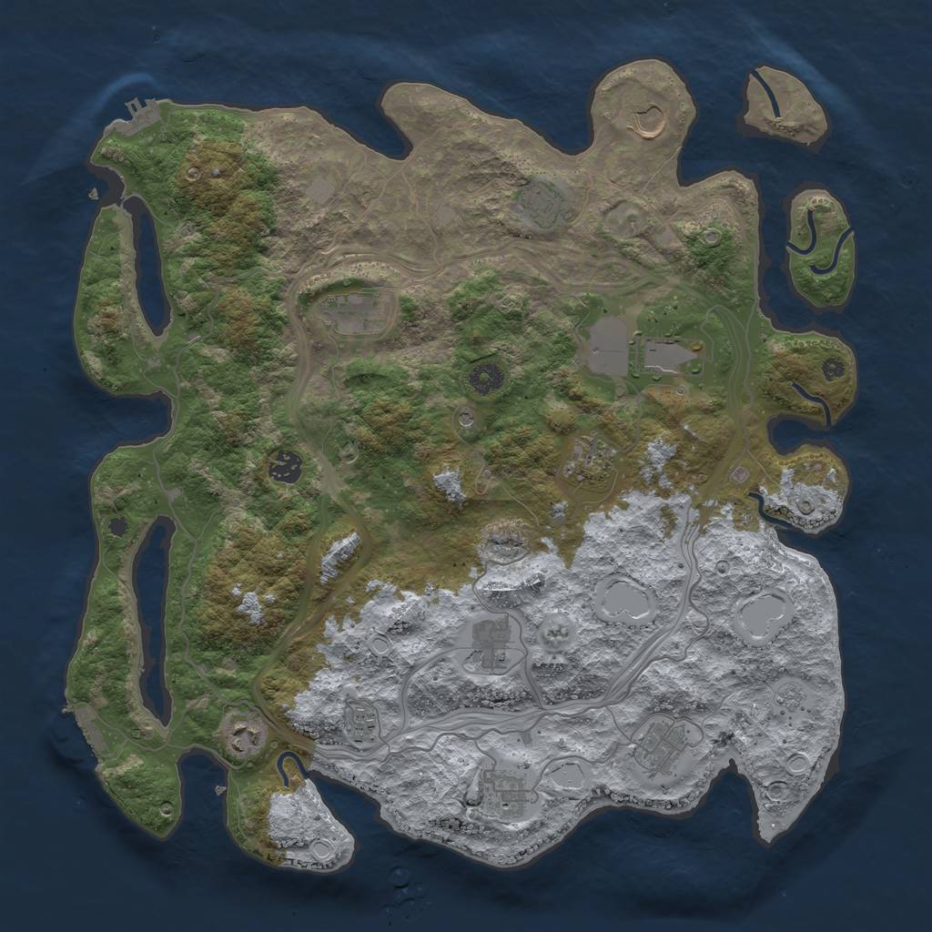 Rust Map: Procedural Map, Size: 4250, Seed: 606080728, 20 Monuments