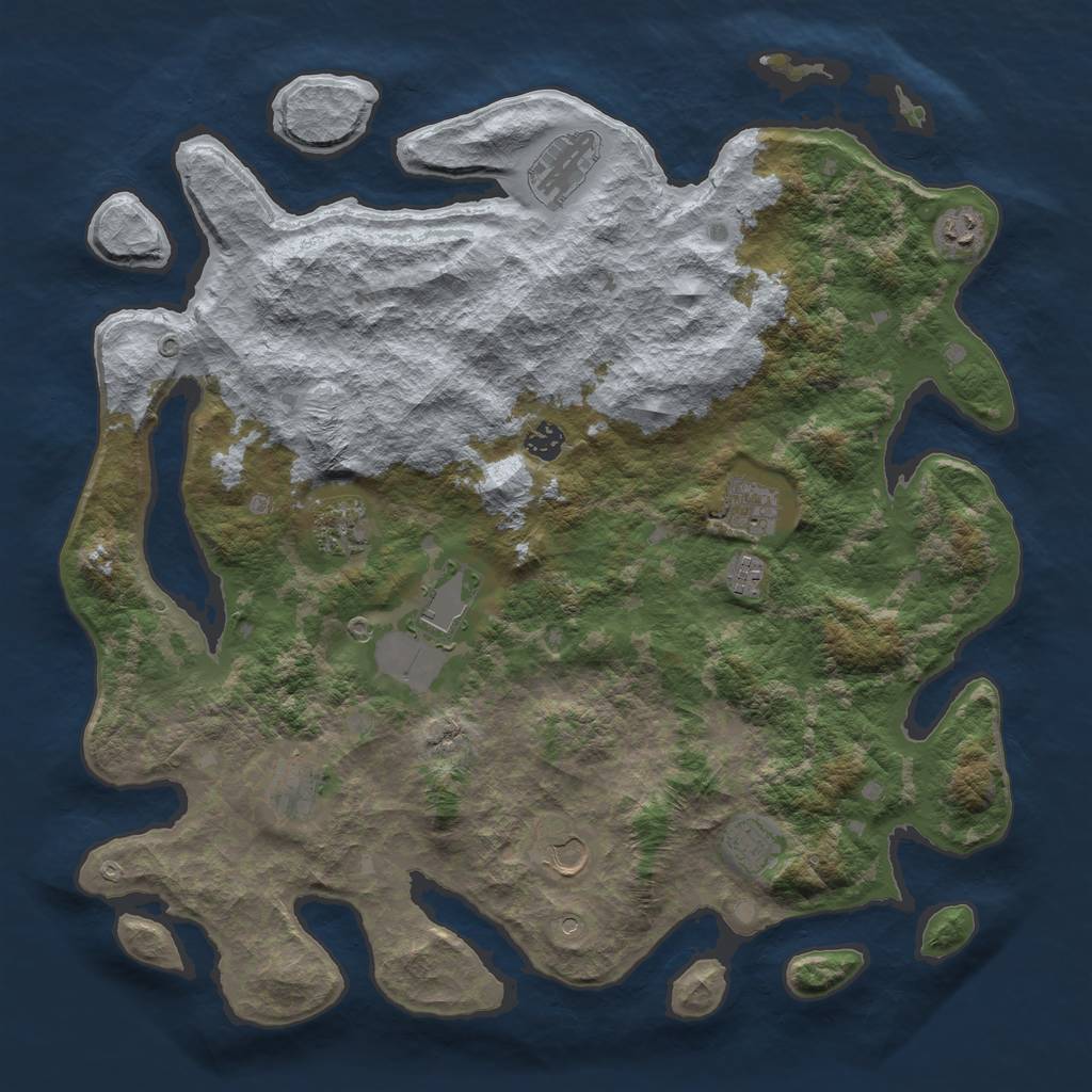 Rust Map: Barren, Size: 4300, Seed: 1588482679, 13 Monuments