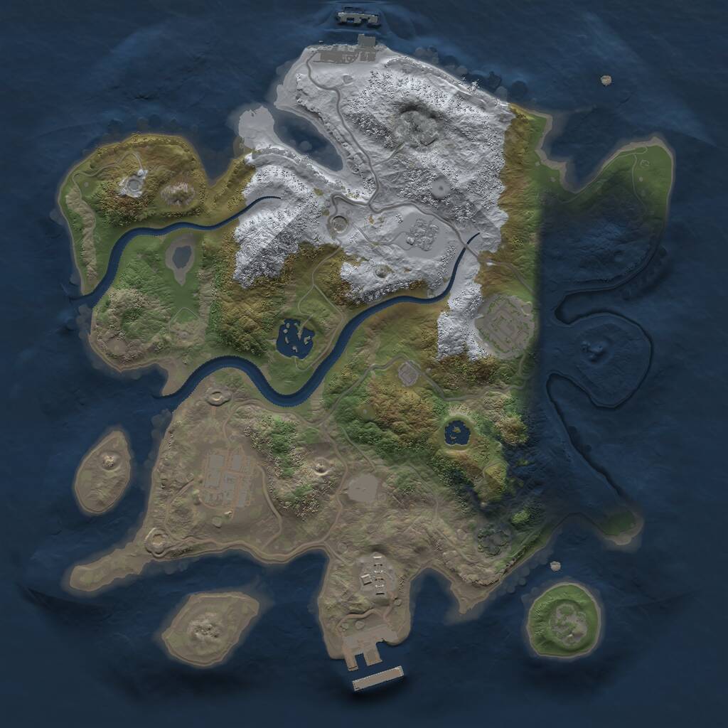Rust Map: Procedural Map, Size: 2840, Seed: 1235230671, 10 Monuments