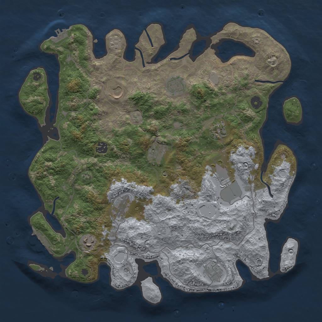 Rust Map: Procedural Map, Size: 4000, Seed: 1475972459, 17 Monuments