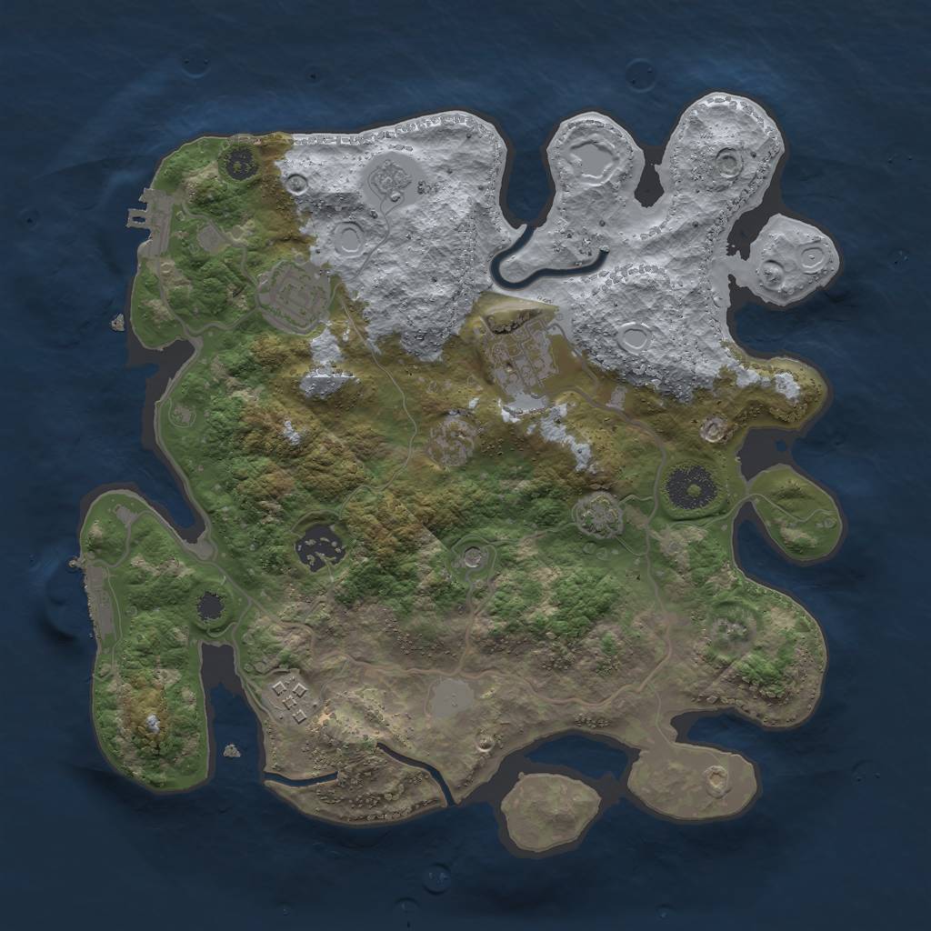 Rust Map: Procedural Map, Size: 3000, Seed: 731432043, 12 Monuments
