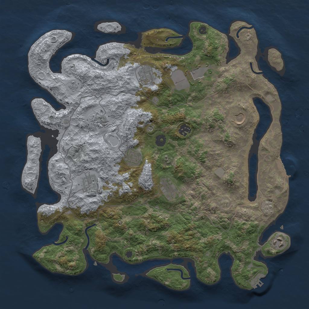 Rust Map: Procedural Map, Size: 4000, Seed: 1489231425, 19 Monuments