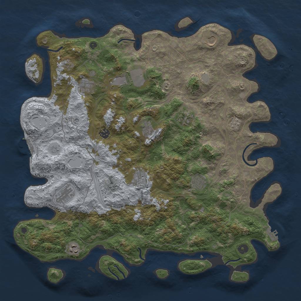 Rust Map: Procedural Map, Size: 4500, Seed: 1963612372, 18 Monuments