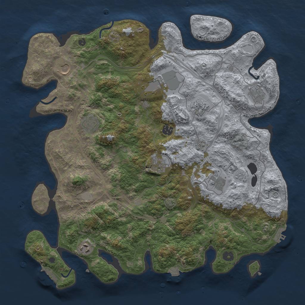 Rust Map: Procedural Map, Size: 4250, Seed: 885481829, 18 Monuments