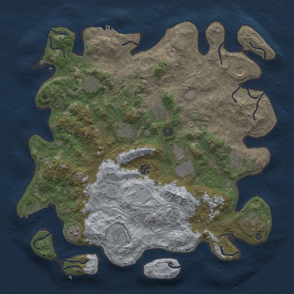 Rust Map: Procedural Map, Size: 4250, Seed: 990793738, 20 Monuments