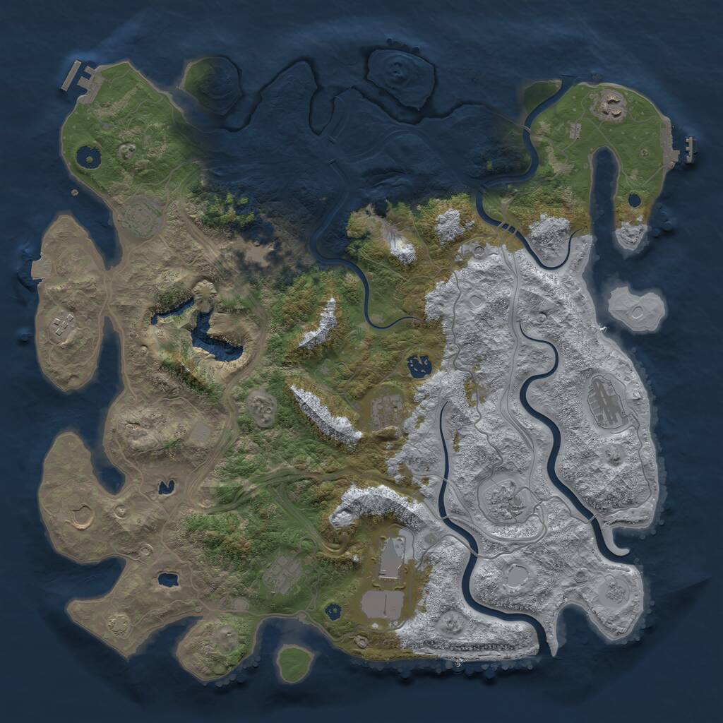Rust Map: Procedural Map, Size: 4500, Seed: 1713273680, 17 Monuments