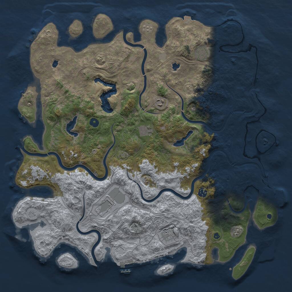 Rust Map: Procedural Map, Size: 4800, Seed: 25577, 13 Monuments