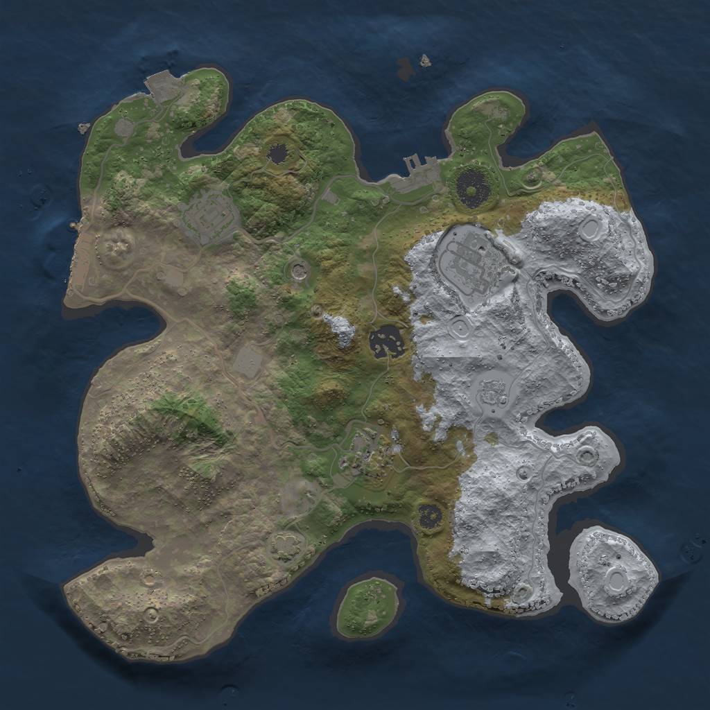 Rust Map: Procedural Map, Size: 3000, Seed: 1389899133, 12 Monuments