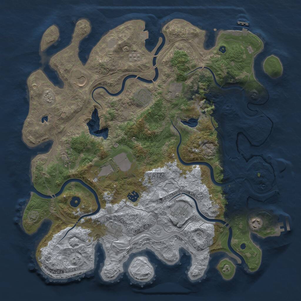 Rust Map: Procedural Map, Size: 4250, Seed: 114018088, 16 Monuments