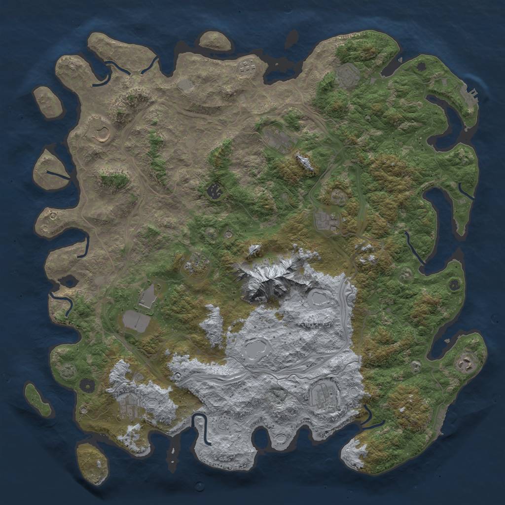 Rust Map: Procedural Map, Size: 5000, Seed: 3021695, 19 Monuments