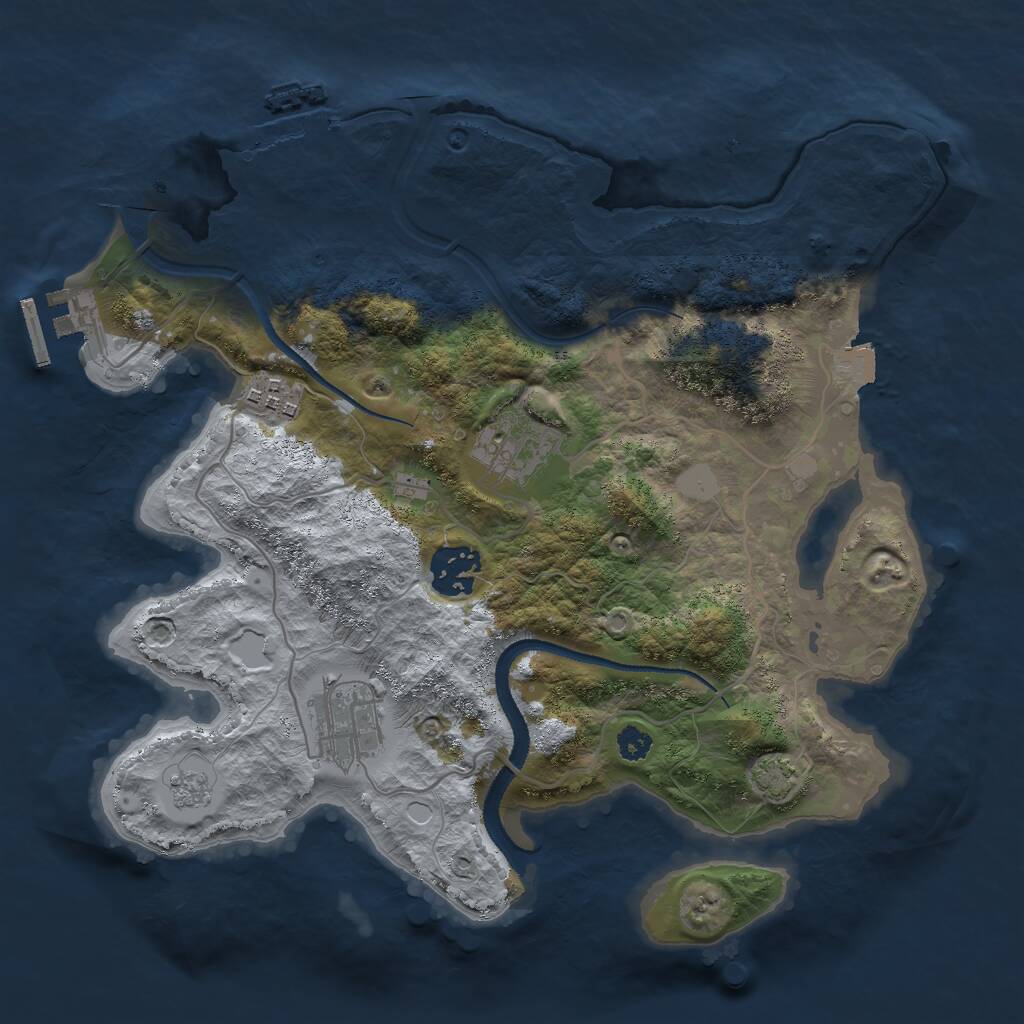 Rust Map: Procedural Map, Size: 3000, Seed: 312141812, 9 Monuments
