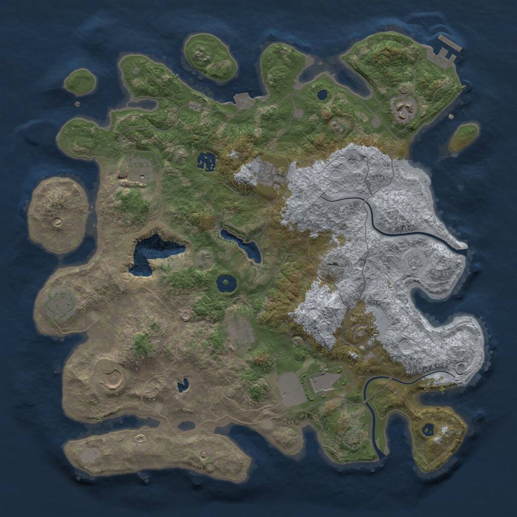 Rust Map: Procedural Map, Size: 4000, Seed: 1922, 14 Monuments