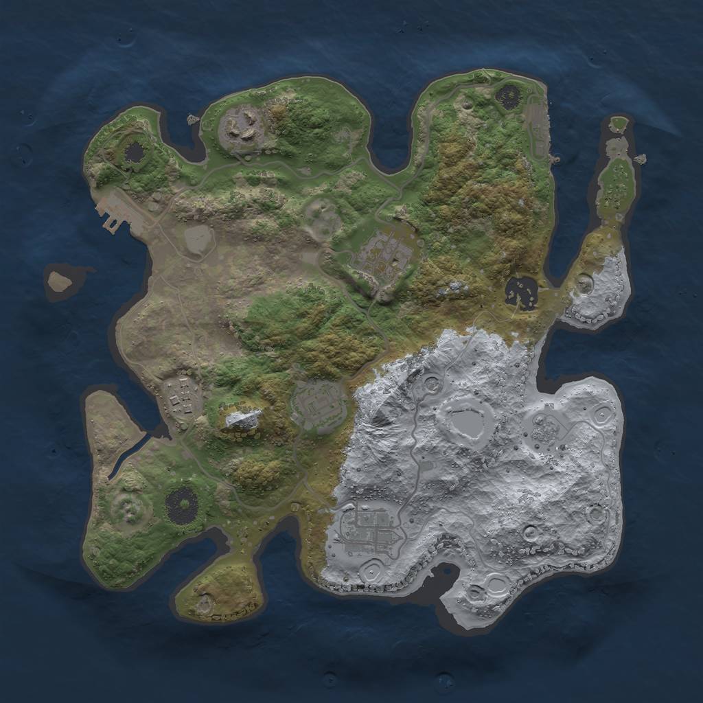 Rust Map: Procedural Map, Size: 3000, Seed: 206, 15 Monuments