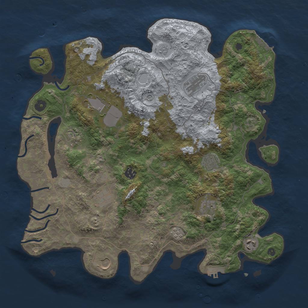 Rust Map: Procedural Map, Size: 4000, Seed: 1923, 17 Monuments