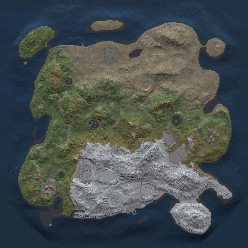 Rust Map: Procedural Map, Size: 3500, Seed: 1234567899, 17 Monuments