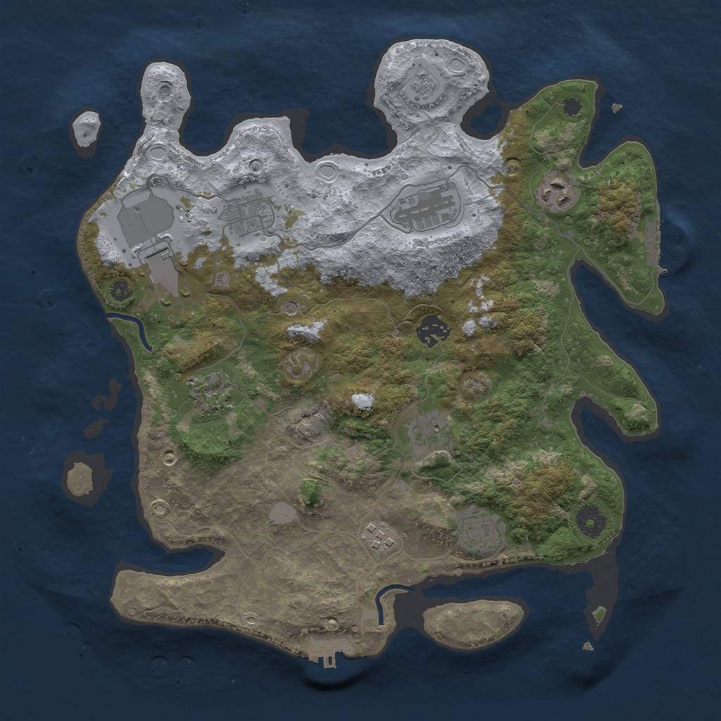 Rust Map: Procedural Map, Size: 3500, Seed: 26123, 18 Monuments