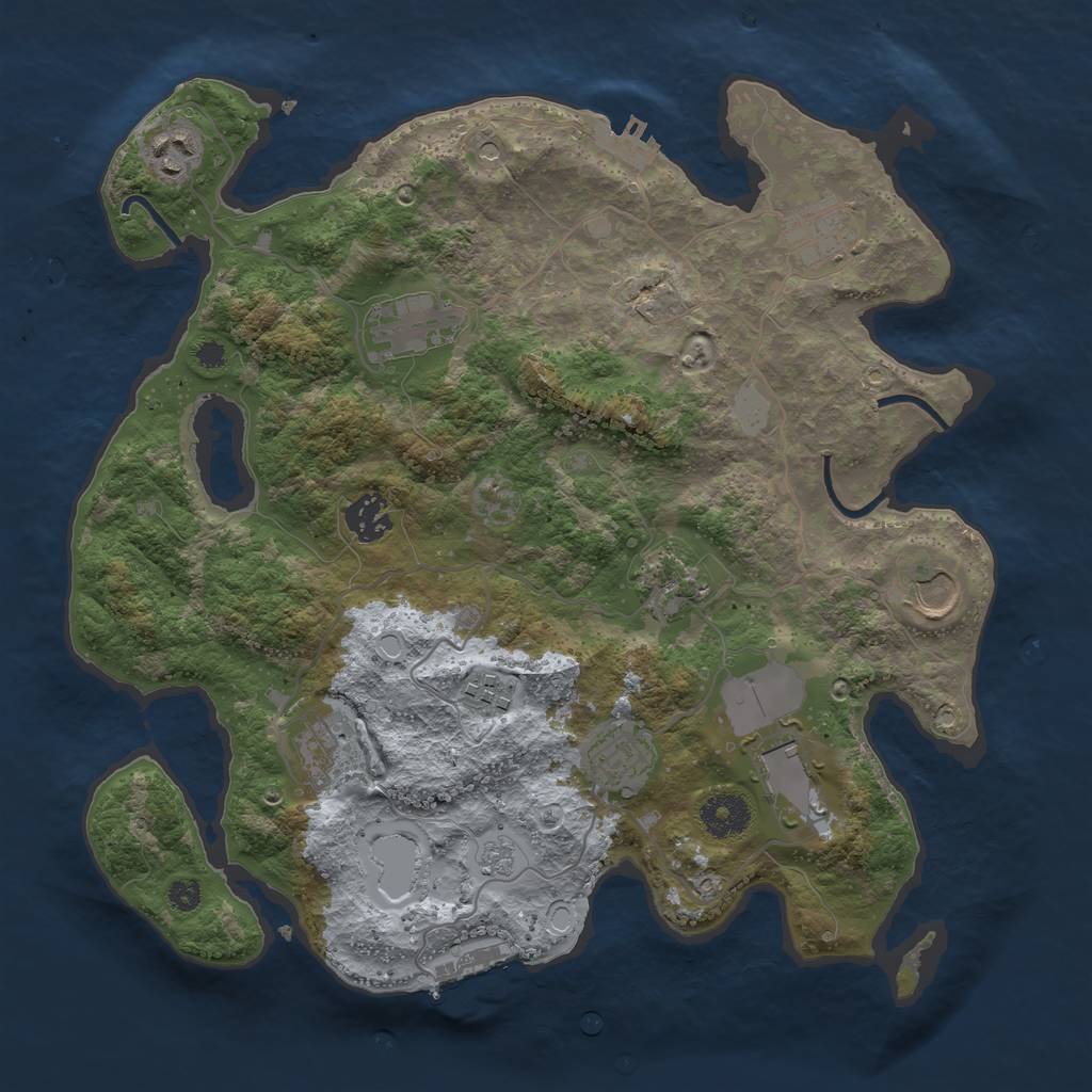 Rust Map: Procedural Map, Size: 3500, Seed: 29931, 19 Monuments