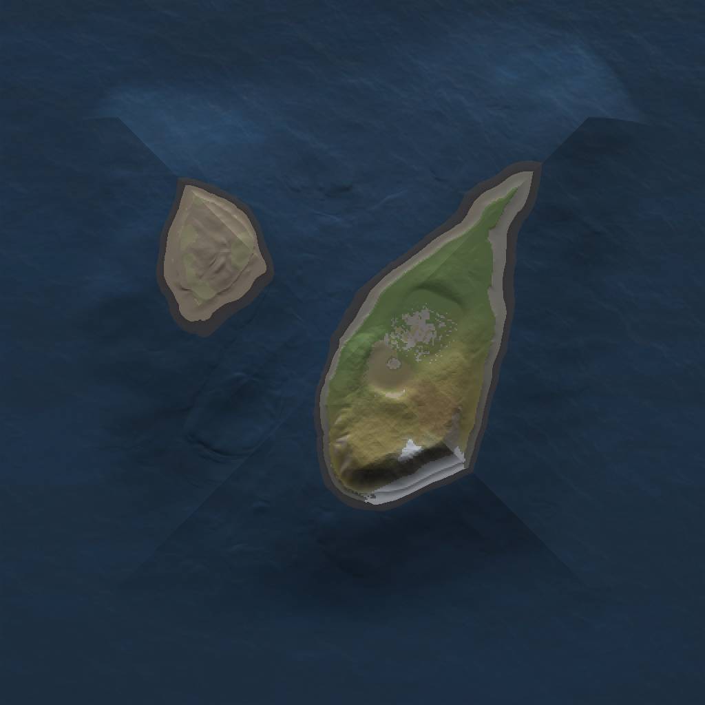 Rust Map: Barren, Size: 1000, Seed: 2016407424, 2 Monuments