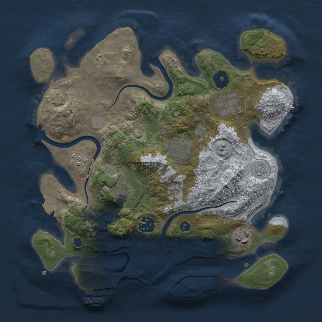 Rust Map: Procedural Map, Size: 3000, Seed: 56921, 11 Monuments