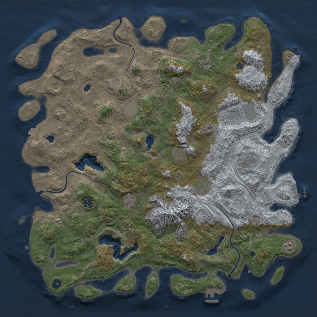 Rust Map: Procedural Map, Size: 5000, Seed: 2133, 17 Monuments