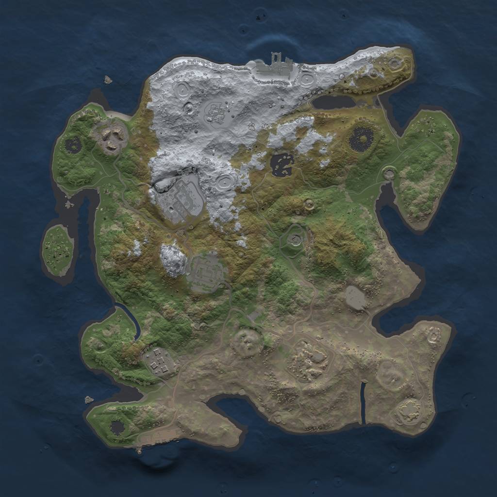 Rust Map: Procedural Map, Size: 3000, Seed: 1171756575, 14 Monuments