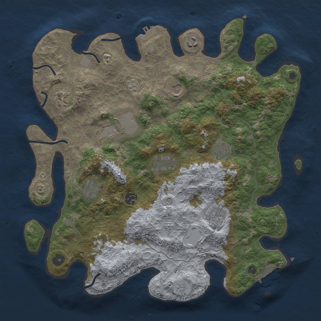 Rust Map: Procedural Map, Size: 4000, Seed: 85472267, 19 Monuments