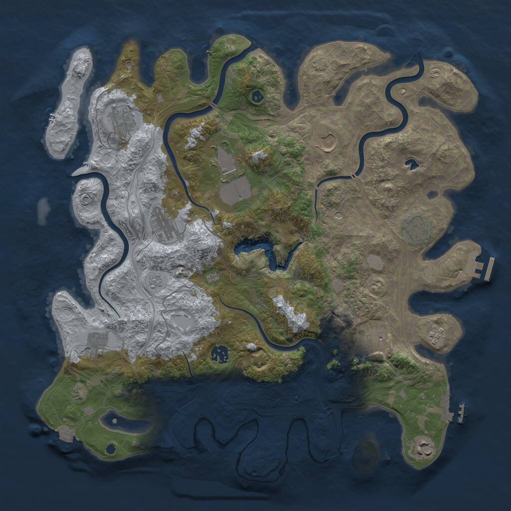 Rust Map: Procedural Map, Size: 4250, Seed: 11221, 16 Monuments