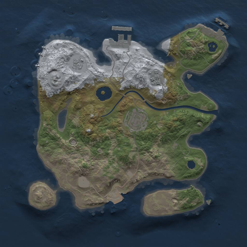 Rust Map: Procedural Map, Size: 2500, Seed: 1976, 6 Monuments