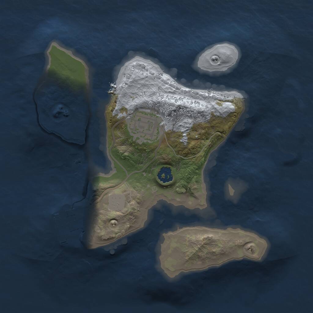 Rust Map: Procedural Map, Size: 2000, Seed: 1515, 3 Monuments