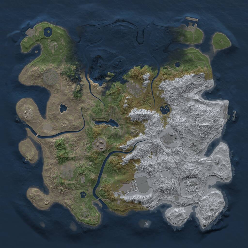 Rust Map: Procedural Map, Size: 4000, Seed: 423920000, 15 Monuments