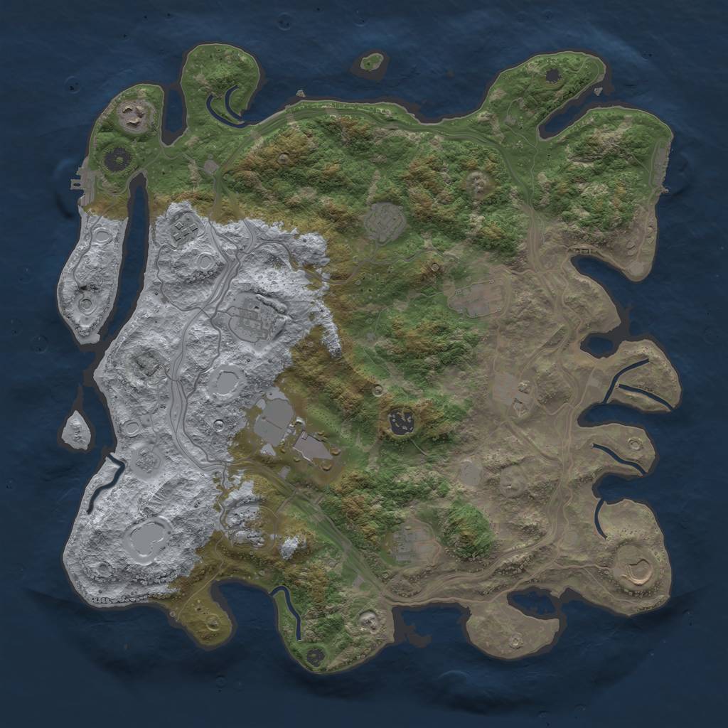 Rust Map: Procedural Map, Size: 4250, Seed: 1649562138, 20 Monuments