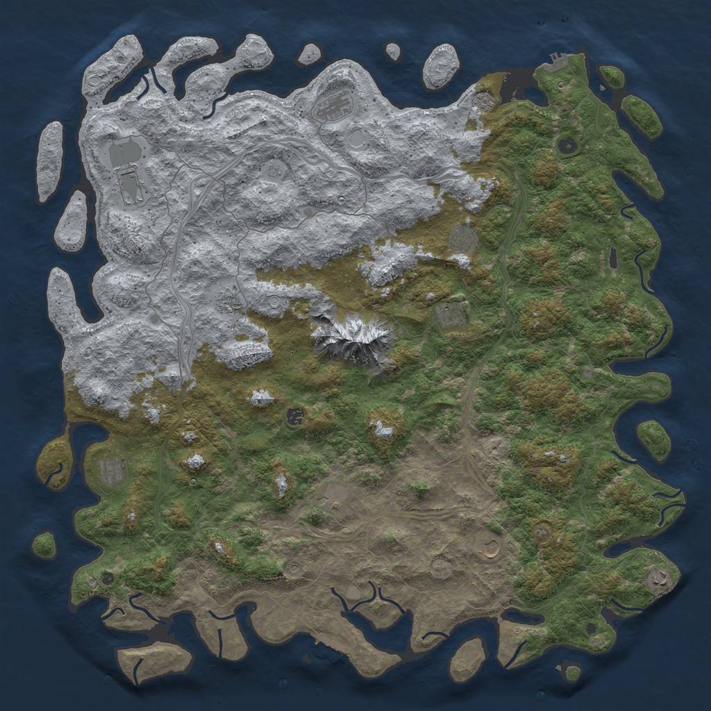 Rust Map: Procedural Map, Size: 6000, Seed: 1347030013, 20 Monuments
