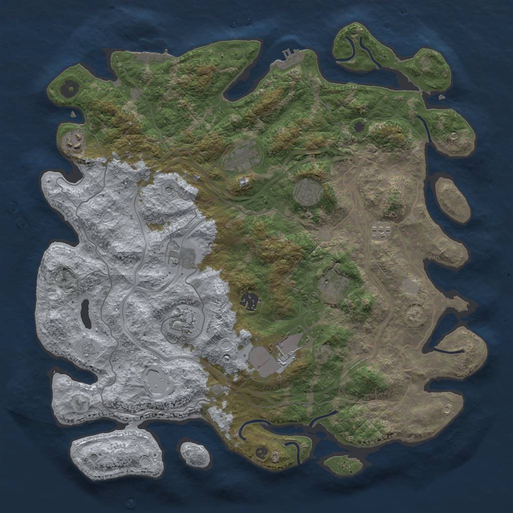 Rust Map: Procedural Map, Size: 4250, Seed: 12691, 18 Monuments