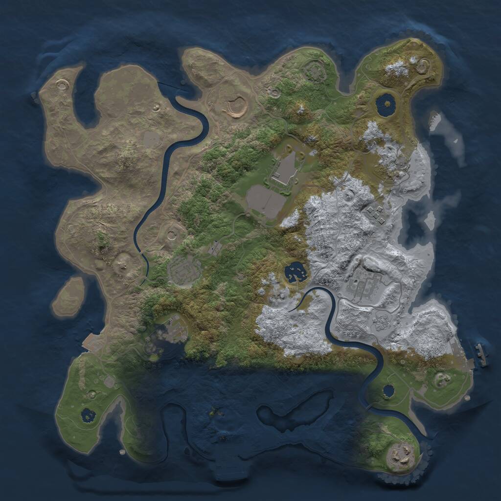 Rust Map: Procedural Map, Size: 3500, Seed: 45465, 15 Monuments